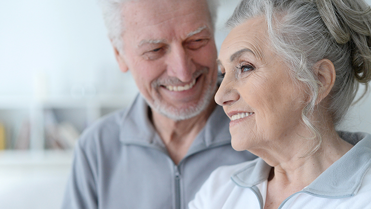 a senior couple inside of their life plan community