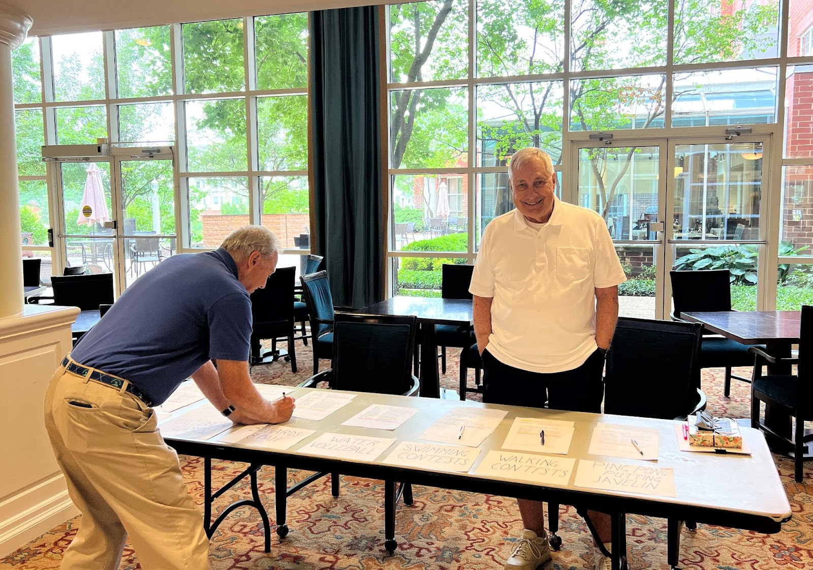 Residents at The Moorings of Arlington Heights coordinating resident olympic events