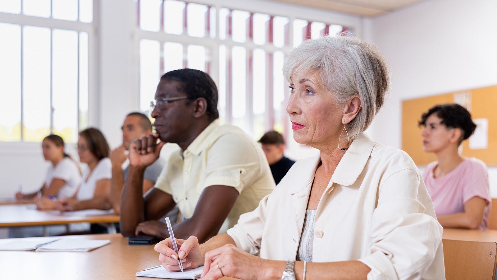 Seniors attending a lecture