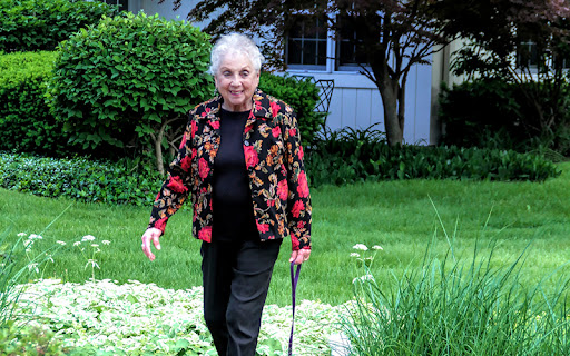 senior woman on a walk outside